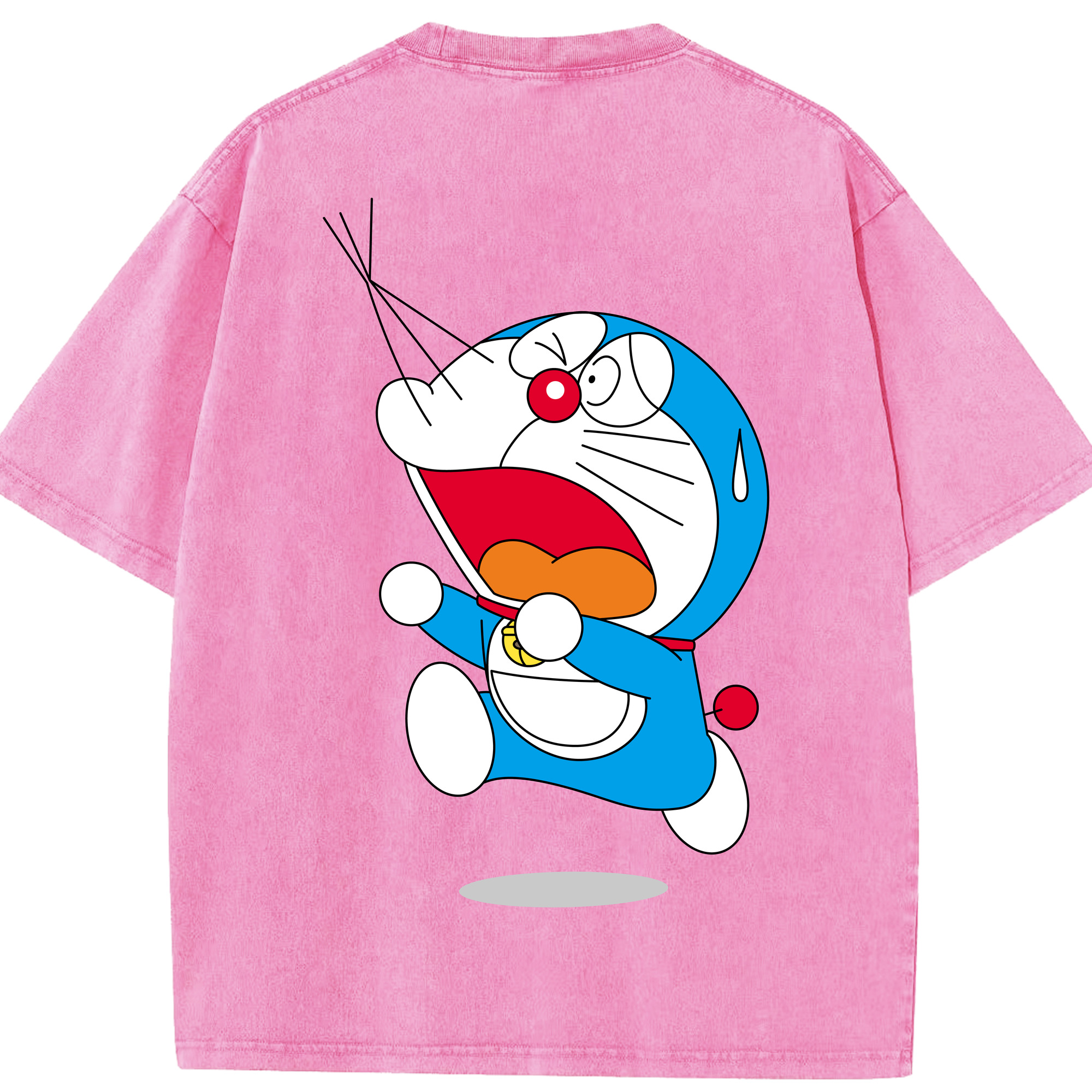 （画像用） ドラえもん Doraemon 綿100% ヴィンテージ風 半袖Tシャツ（背面プリント）